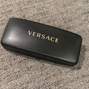 Versace Black Eyewear Case with Silver Logo